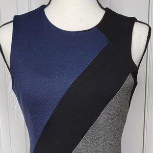 White House Black market mini dress blue grey and black party dress (00)